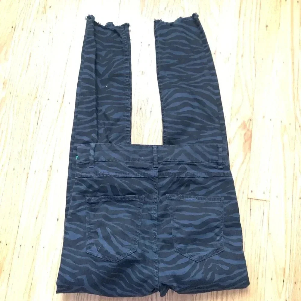 NWT Zara Dark Denim Zebra high waisted Denim 6‎ - Picture 4 of 8